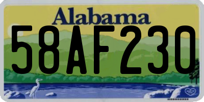 AL license plate 58AF230