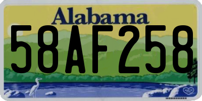 AL license plate 58AF258