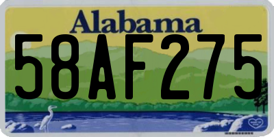 AL license plate 58AF275