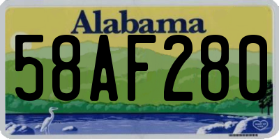 AL license plate 58AF280