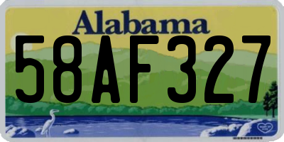 AL license plate 58AF327