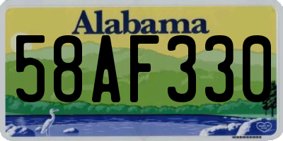 AL license plate 58AF330