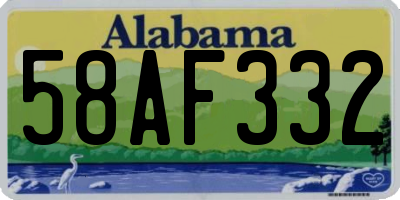 AL license plate 58AF332