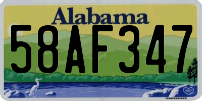 AL license plate 58AF347