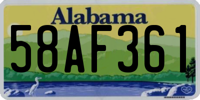 AL license plate 58AF361