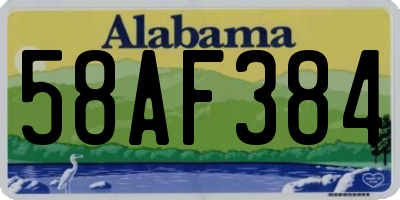 AL license plate 58AF384