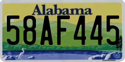 AL license plate 58AF445