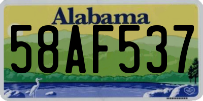 AL license plate 58AF537
