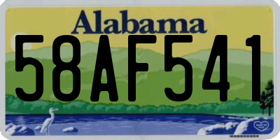 AL license plate 58AF541