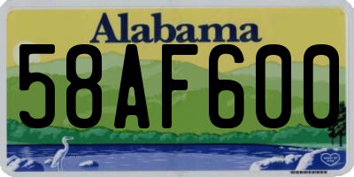 AL license plate 58AF600