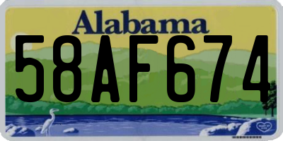 AL license plate 58AF674