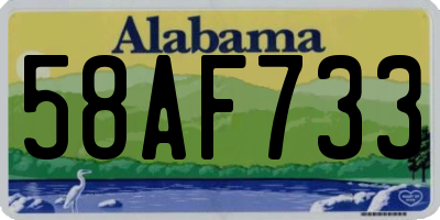 AL license plate 58AF733