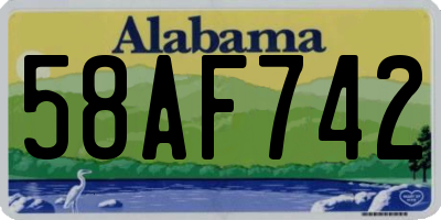AL license plate 58AF742