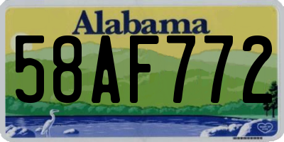 AL license plate 58AF772