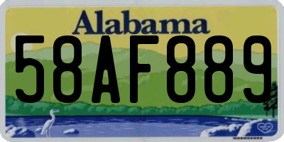 AL license plate 58AF889