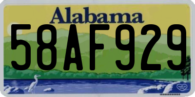 AL license plate 58AF929