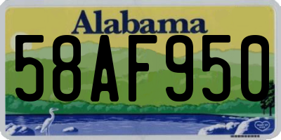 AL license plate 58AF950
