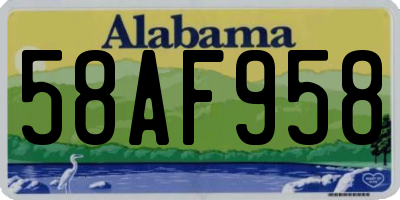 AL license plate 58AF958