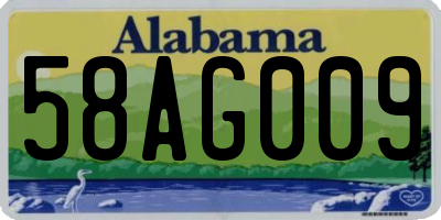 AL license plate 58AG009