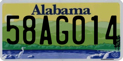 AL license plate 58AG014