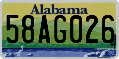 AL license plate 58AG026