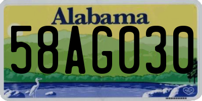 AL license plate 58AG030