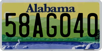 AL license plate 58AG040