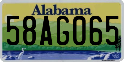 AL license plate 58AG065
