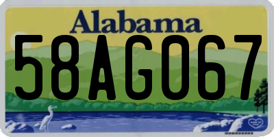 AL license plate 58AG067
