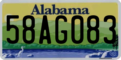 AL license plate 58AG083