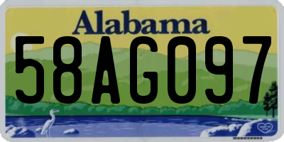 AL license plate 58AG097
