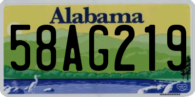 AL license plate 58AG219