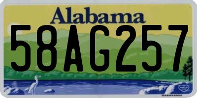 AL license plate 58AG257