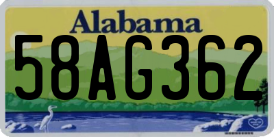 AL license plate 58AG362