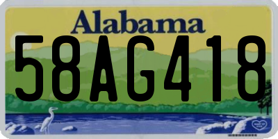 AL license plate 58AG418