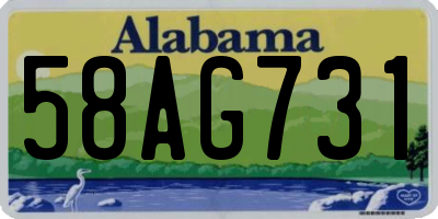 AL license plate 58AG731