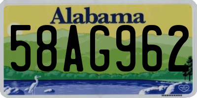 AL license plate 58AG962