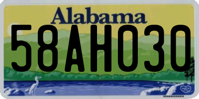 AL license plate 58AH030