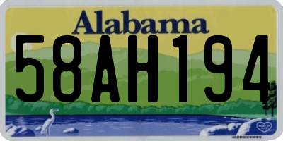 AL license plate 58AH194