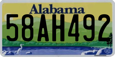 AL license plate 58AH492