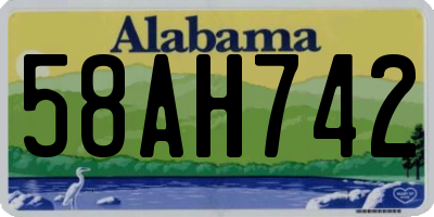 AL license plate 58AH742