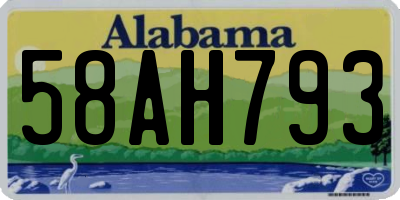 AL license plate 58AH793