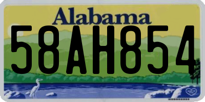 AL license plate 58AH854