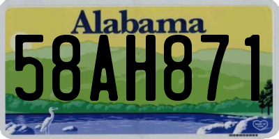 AL license plate 58AH871