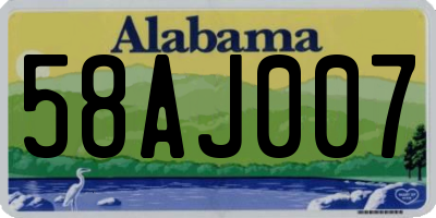 AL license plate 58AJ007