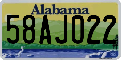 AL license plate 58AJ022
