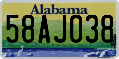 AL license plate 58AJ038