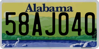 AL license plate 58AJ040