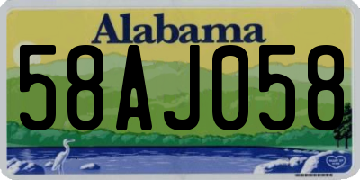 AL license plate 58AJ058