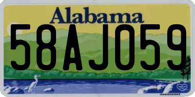 AL license plate 58AJ059